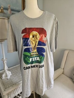 FIFA Can Mex USA Gray Graphic T-Shirt P-15